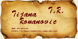 Tijana Romanović vizit kartica